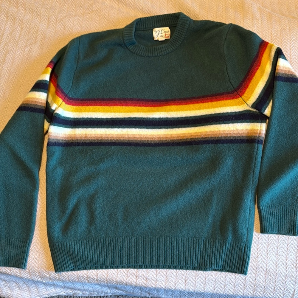Jcrew Wool blanket-stripe sweater